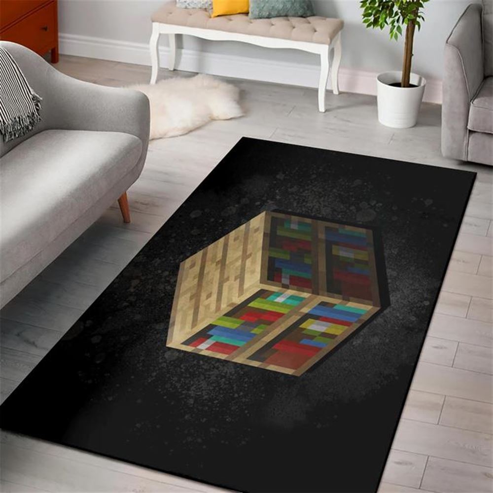 Minecraft Bookshelf Block Rug Custom Size And Printing