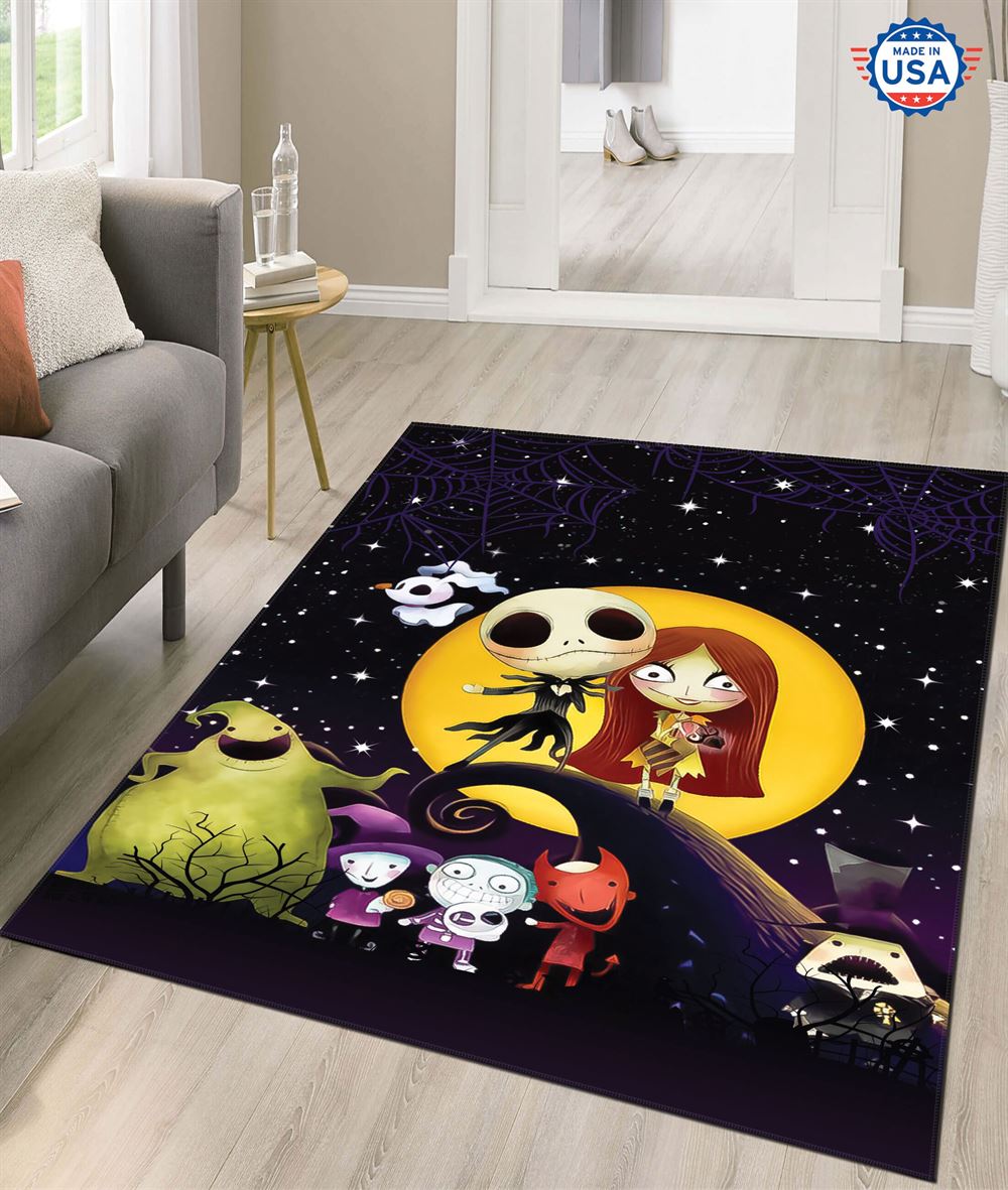 Nightmare Before Christmas Chibi Halloween Rug Living Room Decor