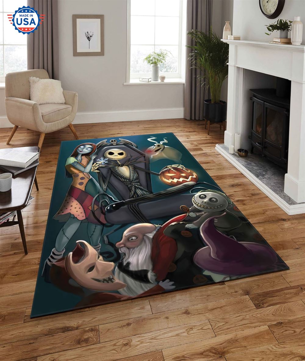 Nightmare Before Christmas Halloween Rug Living Room Decor-trungten-fhyvc