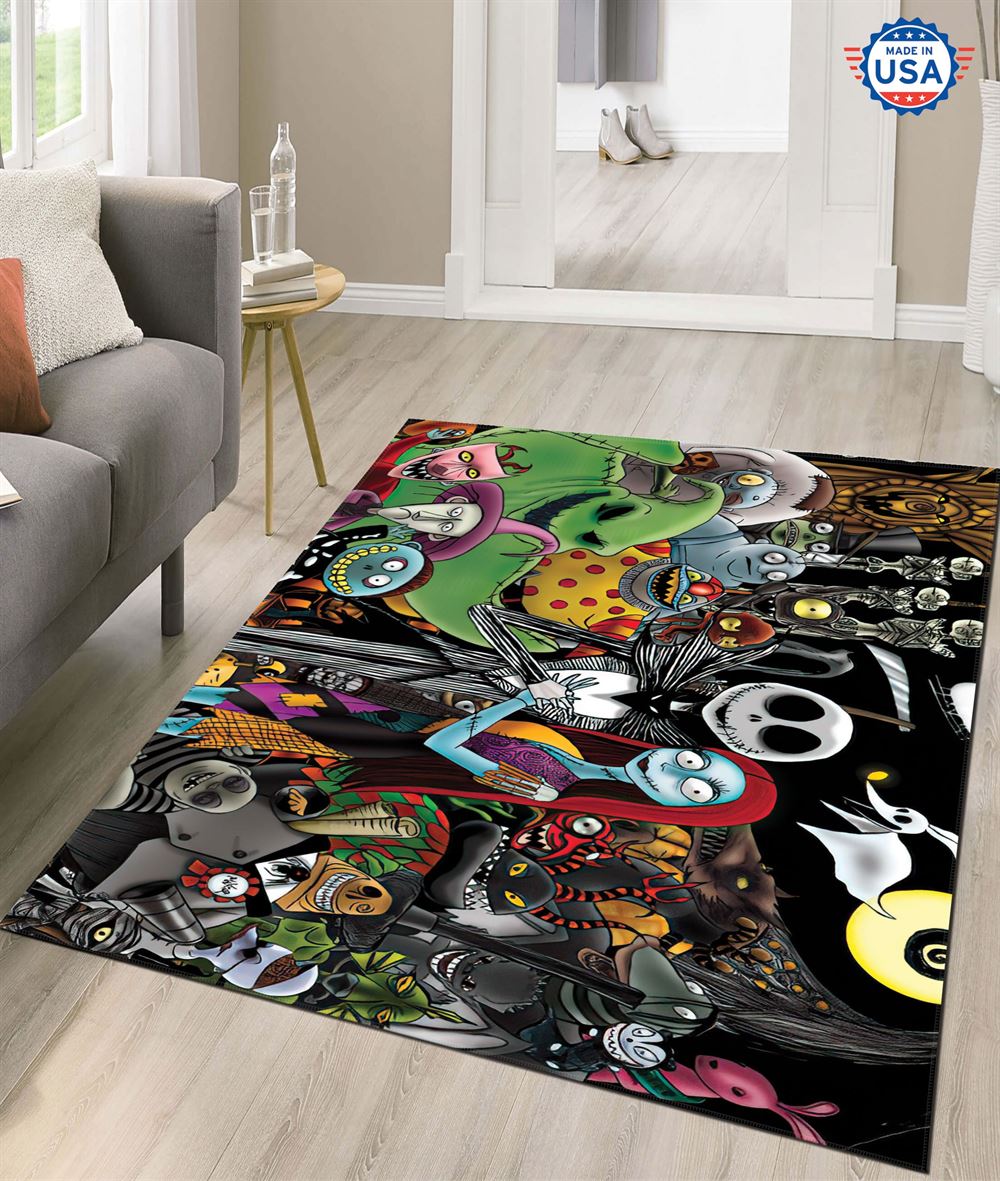 Nightmare Before Christmas Halloween Rug Living Room Decor-trungten-mw0sn