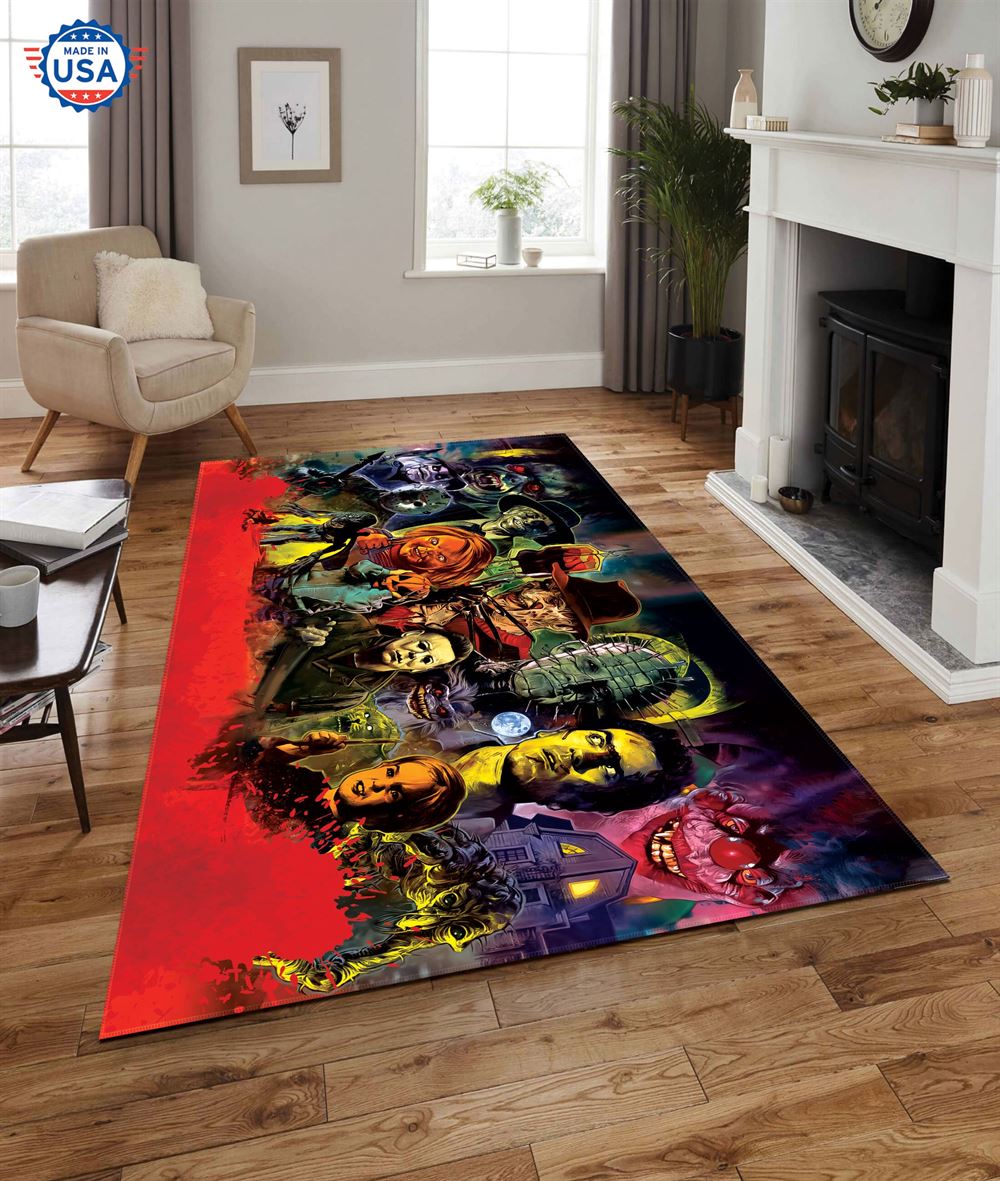 Scary Movies Characters Halloween Rug Living Room Decor