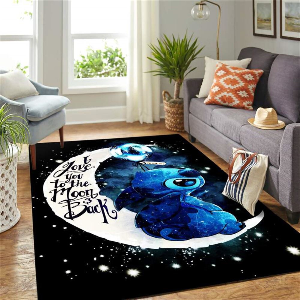 Stitch Moon And Back Cute Carpet Floor Area Rug Home Decor Bedroom Living Room Décor 4a194b
