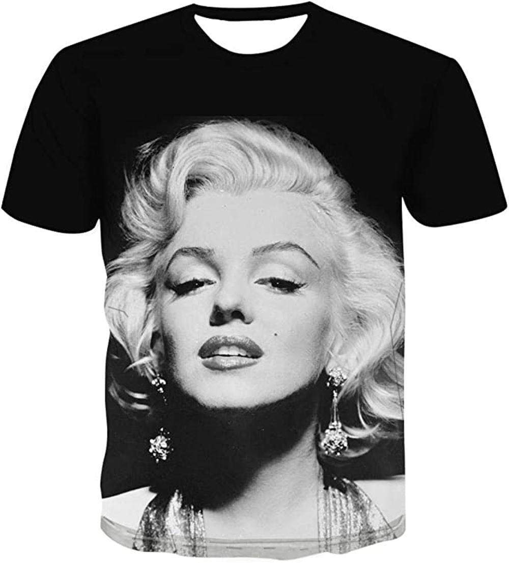 3d Printed T-shirt Casual Short Sleeve Marilyn Monroe Graphic Unisex Sweatshirt