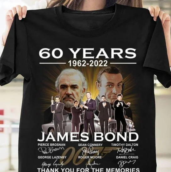 60 Years Of James Bond Siganture Shirt And Thank You For The Memories Shirt