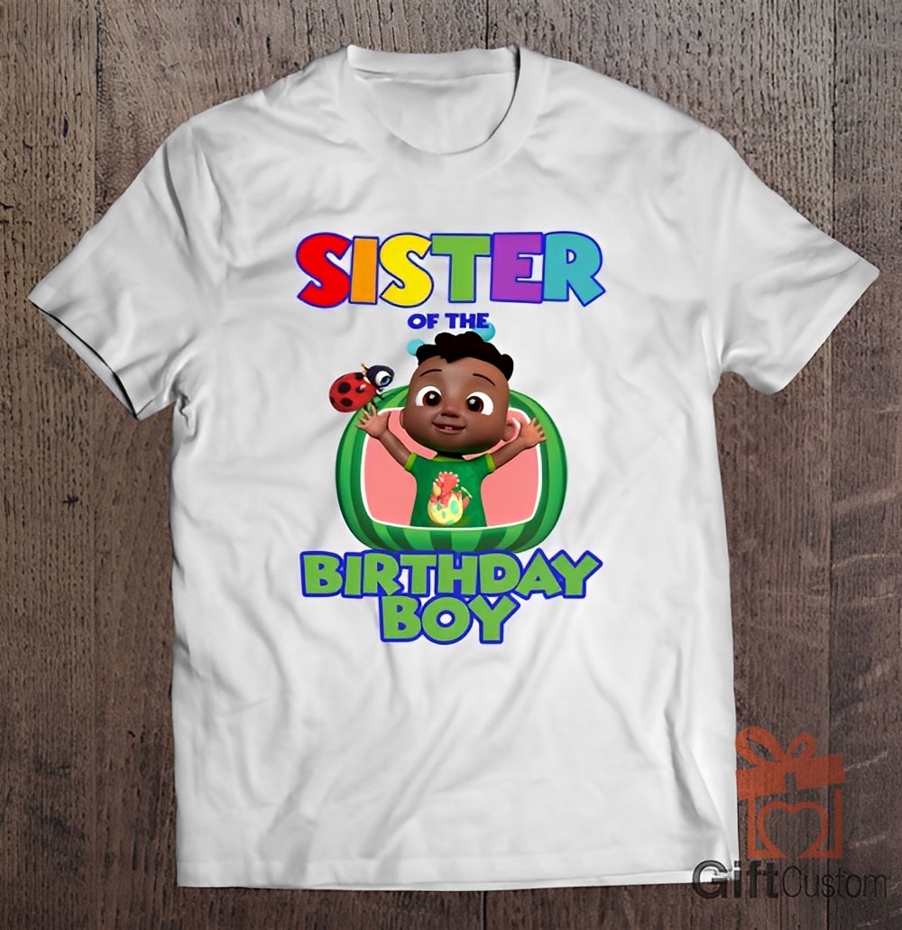 Black Cody Cocomelon Birthday Boy Sister Shirts