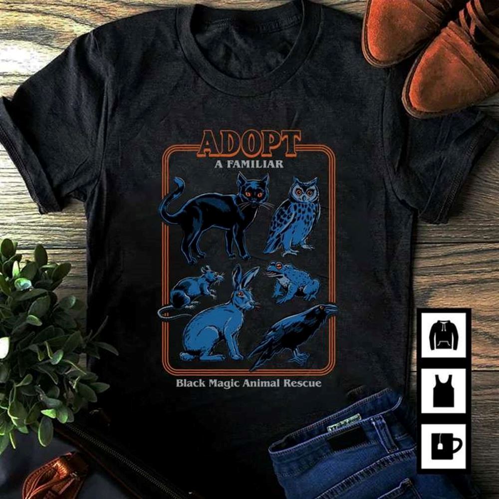 Adopt A Familiar Black Magic Animal Rescue Halloween Party T-shirt