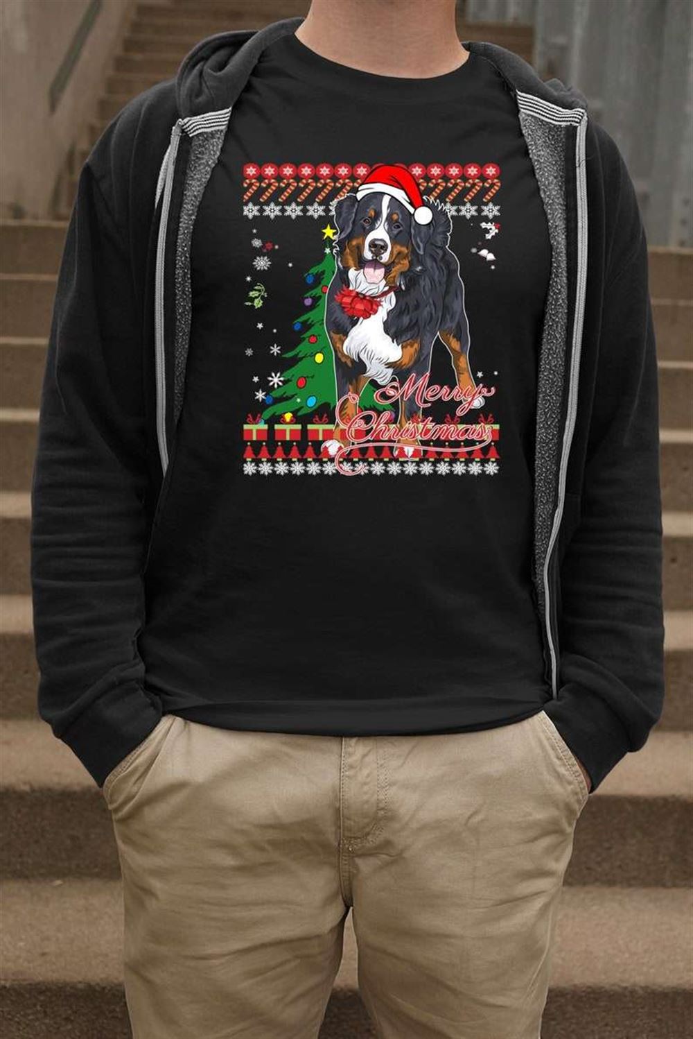 Bernese Mountain Dog Ugly Christmas Shirt