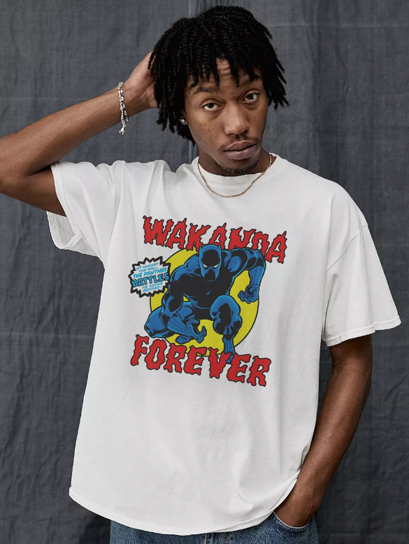 Black Panther Wakanda Forever White T-shirt