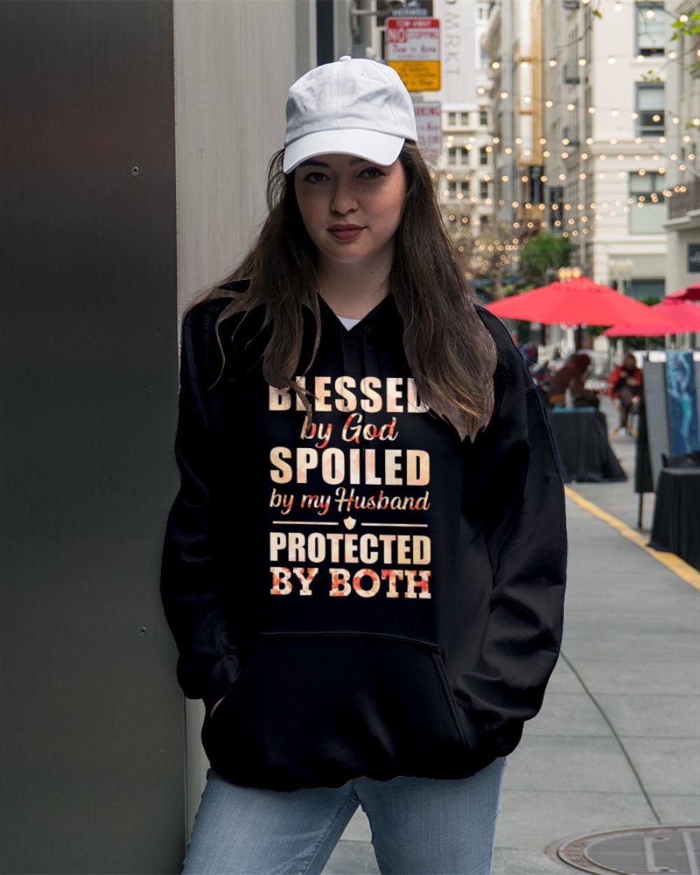 Blessed Wife Hooded Sweatshirt Casual Daily Crewneck Graphic Basic Unisex Sweatshirt