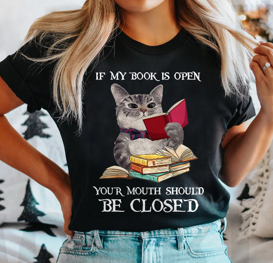 Book If My Books Open Your Mouth Should Be Closed Dark Classic T Shirt Unisex Short Sleeve Classic Tee