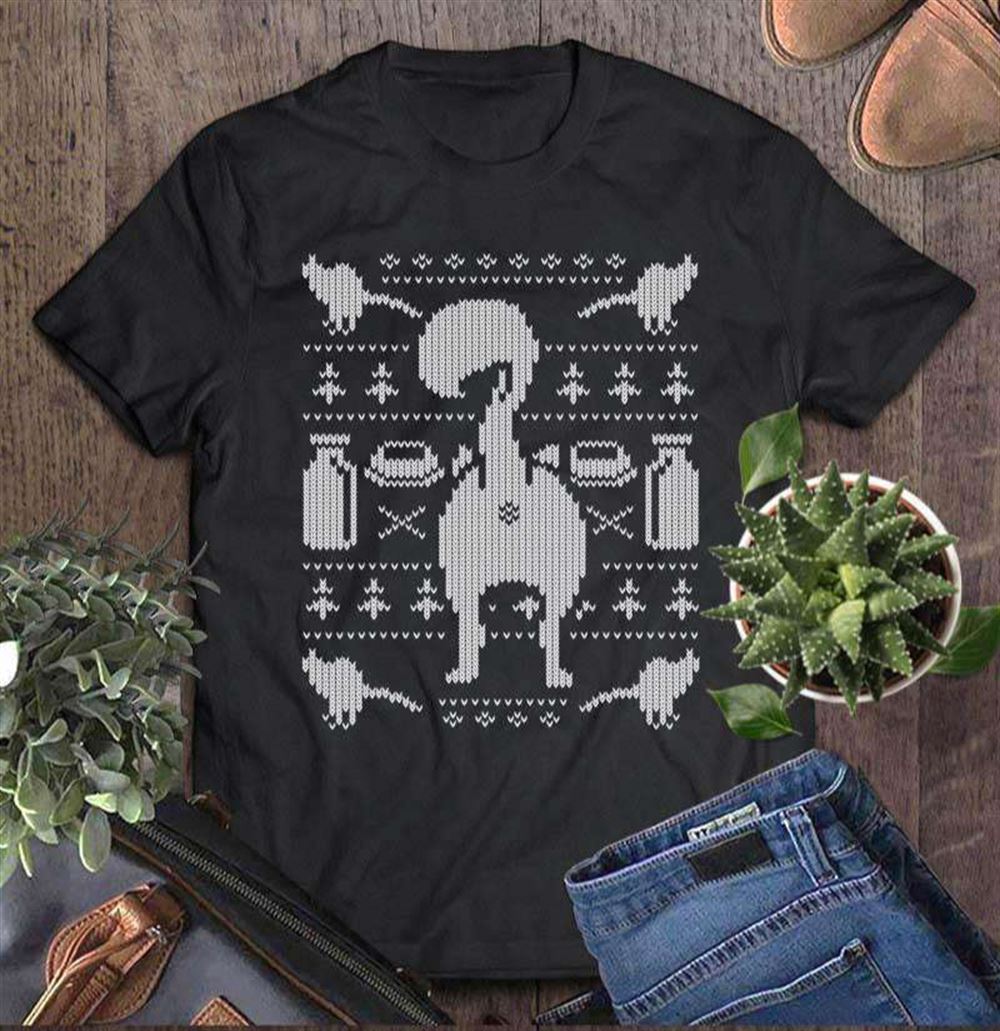 Cat Butt Kitty Ugly Christmas Sweater Funny T-shirt
