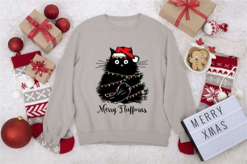 Cat Merry Fluffmasmerry Christmas Cat Gift Unisex T-shirt