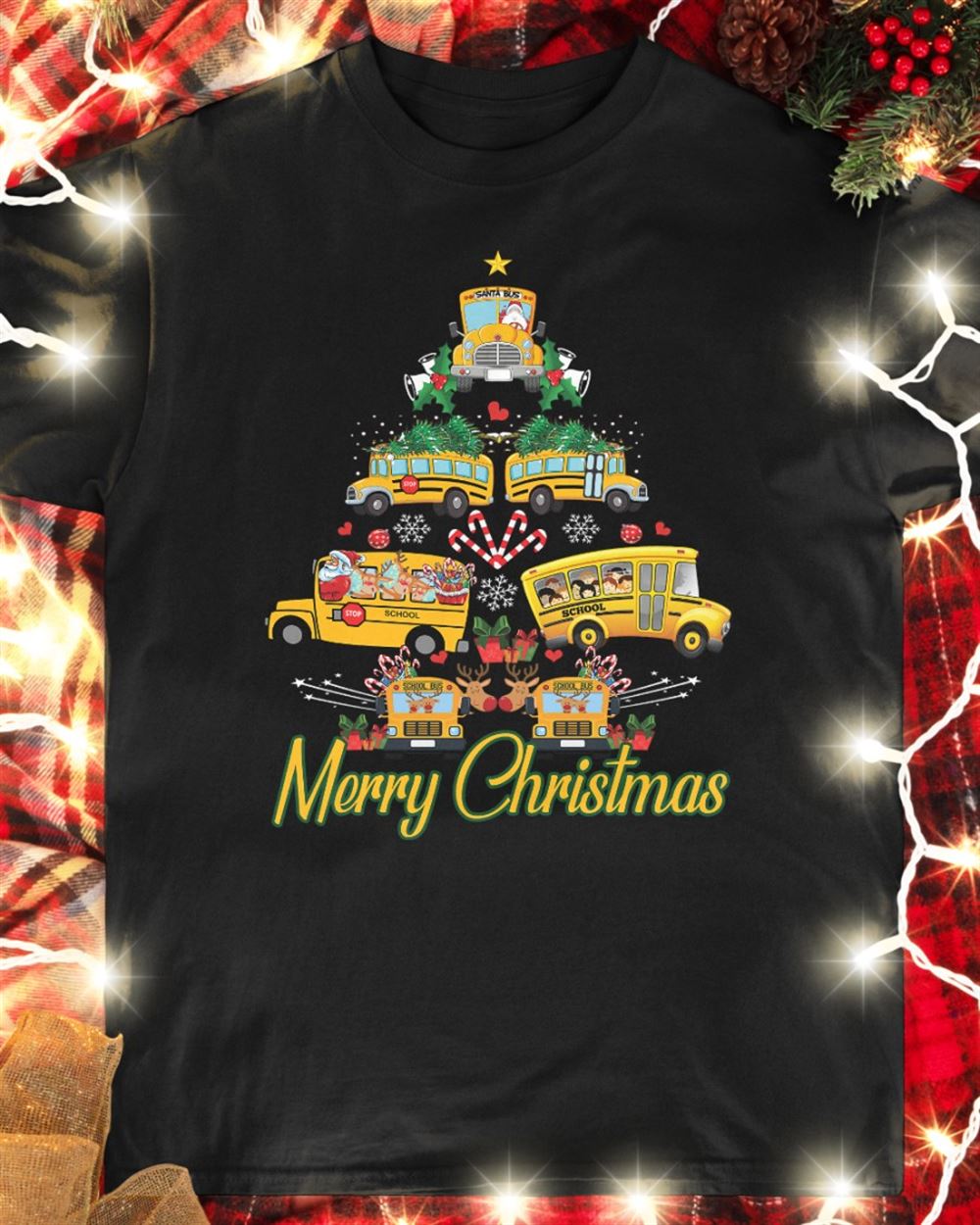 Christmas Tree School Bus Style - Christmas Style Classic T-shirt