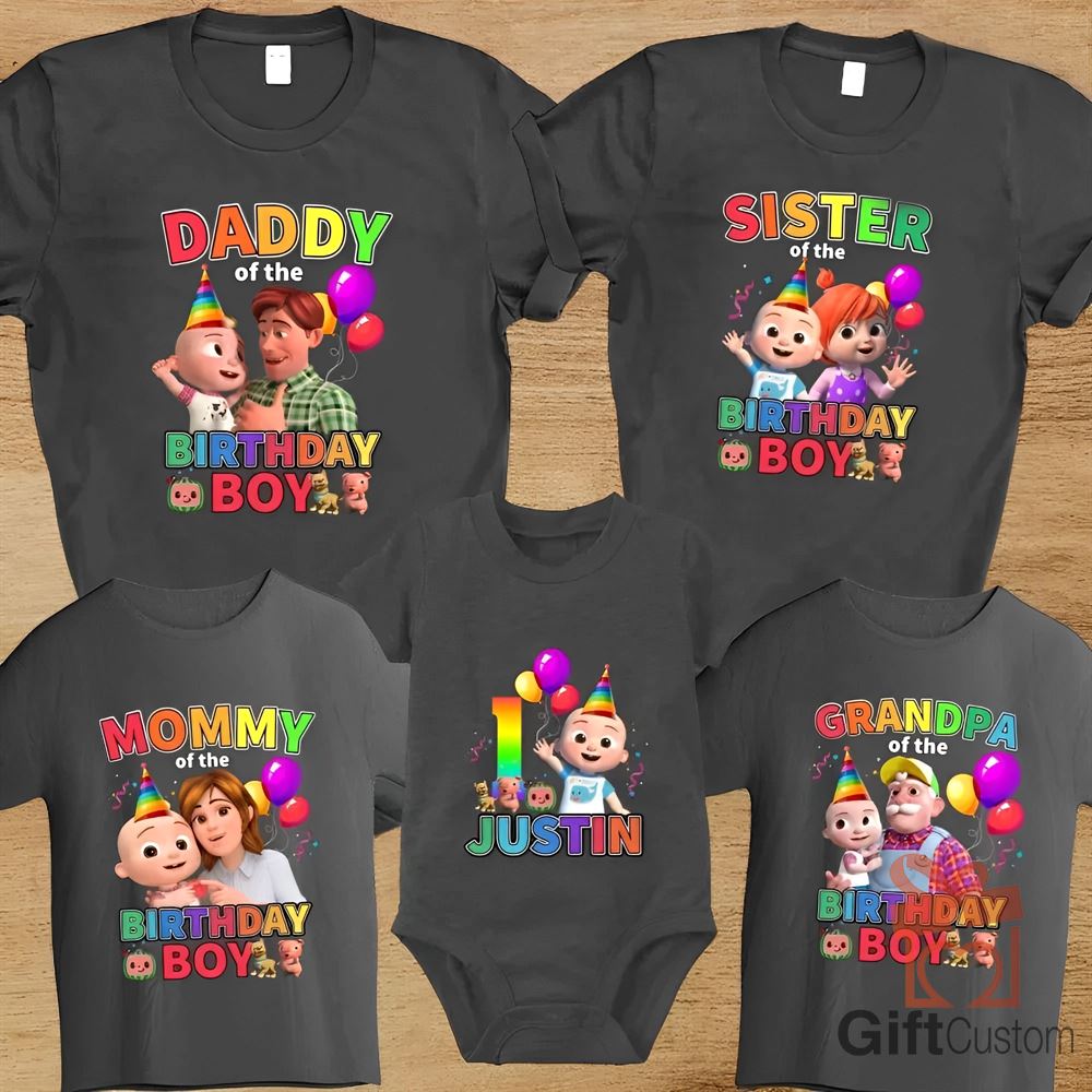 Black Shirts-cocomelon Birthday Shirt- Cocomelon Family Birthday Shirts Mama Shirt