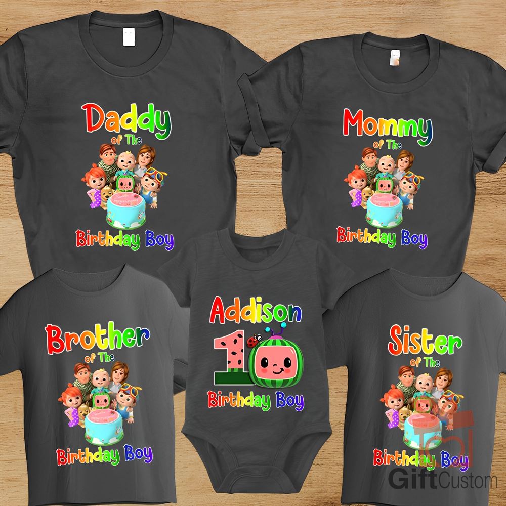 Cocomelon Baby Birthday Shirt Cocomelon Family Matching Shirt Cocomelon Family Birthday Shirt Cocomelon Personalized Birthday Shirt