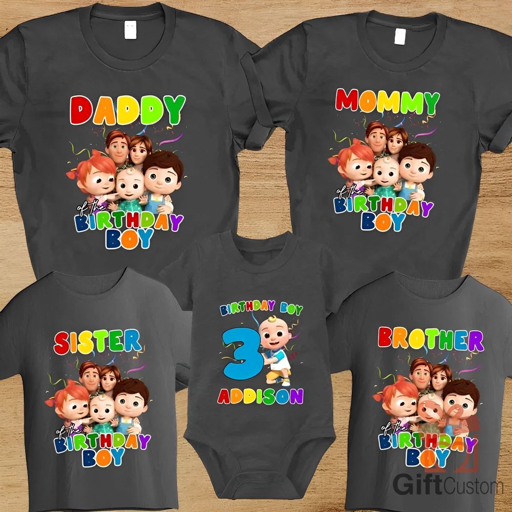 Cocomelon Family Matching Shirt Cocomelon Family 2nd Birthday Boy Shirt Cocomelon Personalize Birthday Boy Shirt