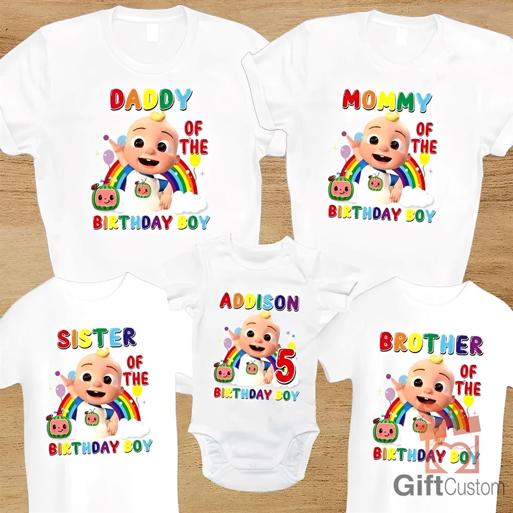 Cocomelon Family Matching Shirt Cocomelon Family 2nd Birthday Boy Shirt Melon Birthday Boy Shirt Coco Melon Personalize Birthday Boy Shirt
