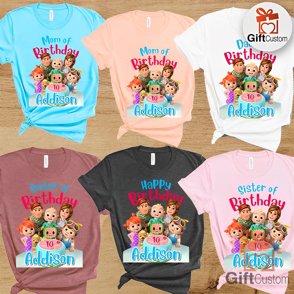 Cocomelon Family Matching Shirt Cocomelon Family 2nd Birthday Girl Shirt Melon Birthday Boy Shirt Cocomelon Personalize Kid Shirt