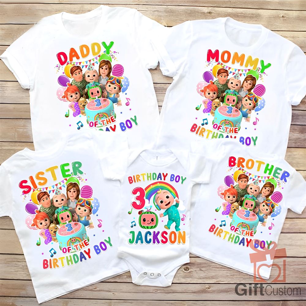 Cocomelon Family Matching Shirt Cocomelon Family Birthday Boy Shirt 3rd Birthday Boy Shirt Cocomelon Personalize Birthday Boy Shirt