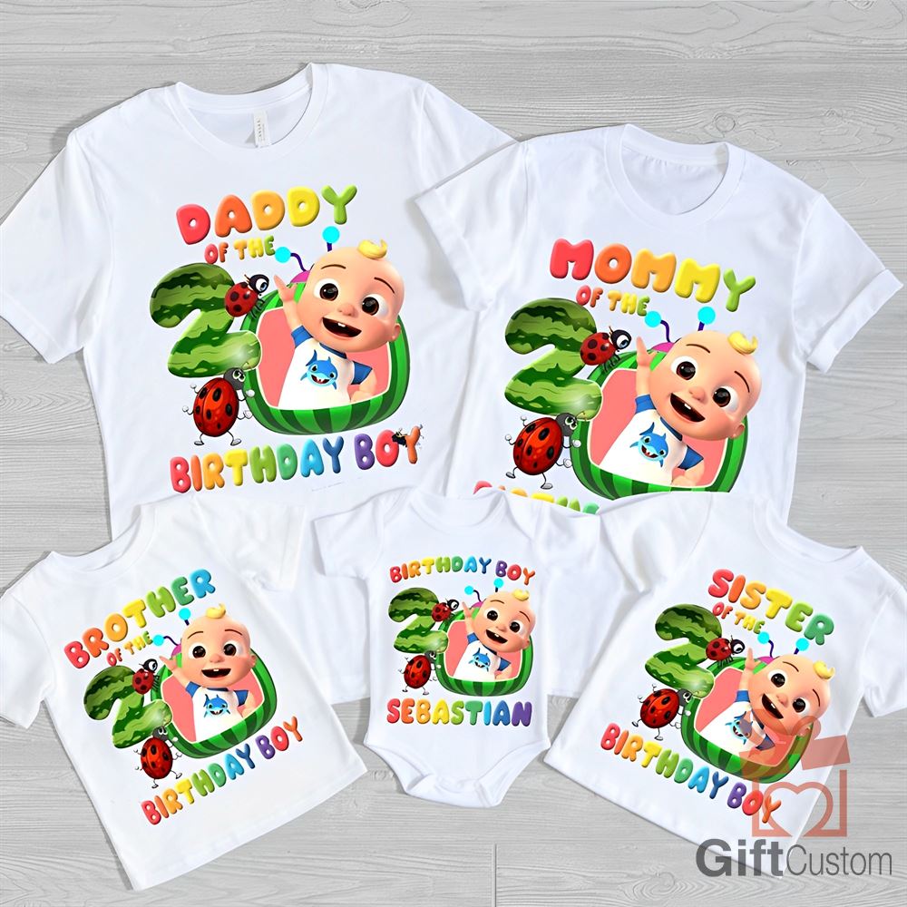 Cocomelon Family Matching Shirt Cocomelon Family Birthday Boy Shirt Melon Birthday Boy Shirt Coco Melon Personalize Birthday Boy Shirt