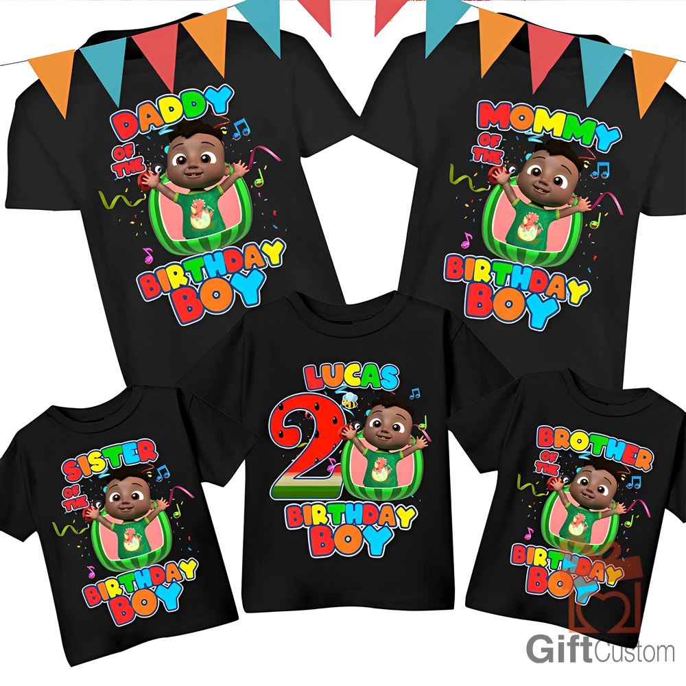 Cocomelon Personalized Birthday T-shirt Birthday Party Cocomelon Cocomelon Shirts Birthday Gifts Kids Youth Toddler Adult Shirts