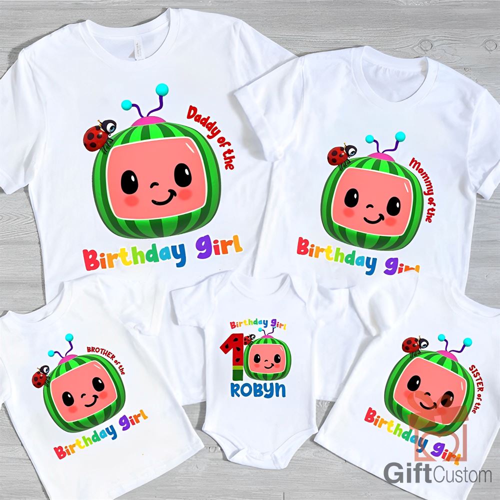 Custom Cocomelon Family Matching Shirt Cocomelon Family Birthday Shirt Melon 3rd Birthday Shirt Cocomelon Personalize Birthday Shirt
