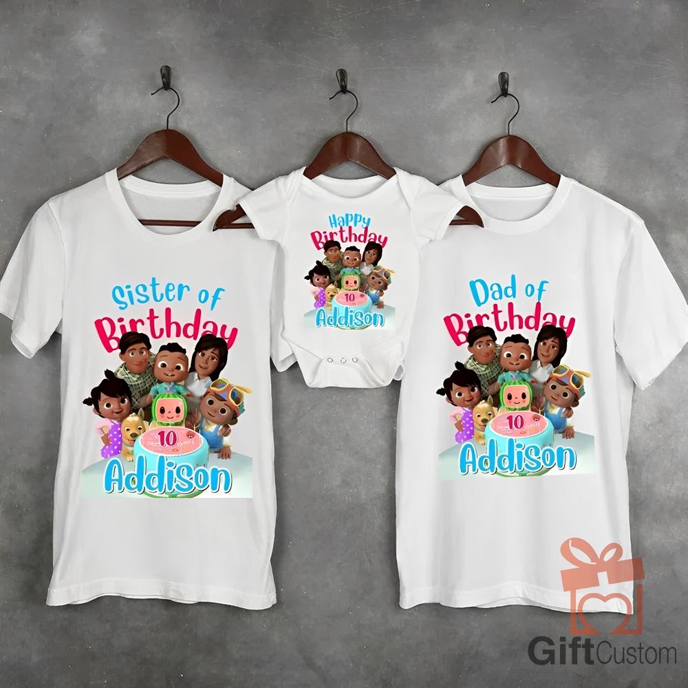 Personalized Cocomelon Birthday Shirt Girls Melon Shirt Personalized Girls Shirts Custom Toddler Birthday Shirts