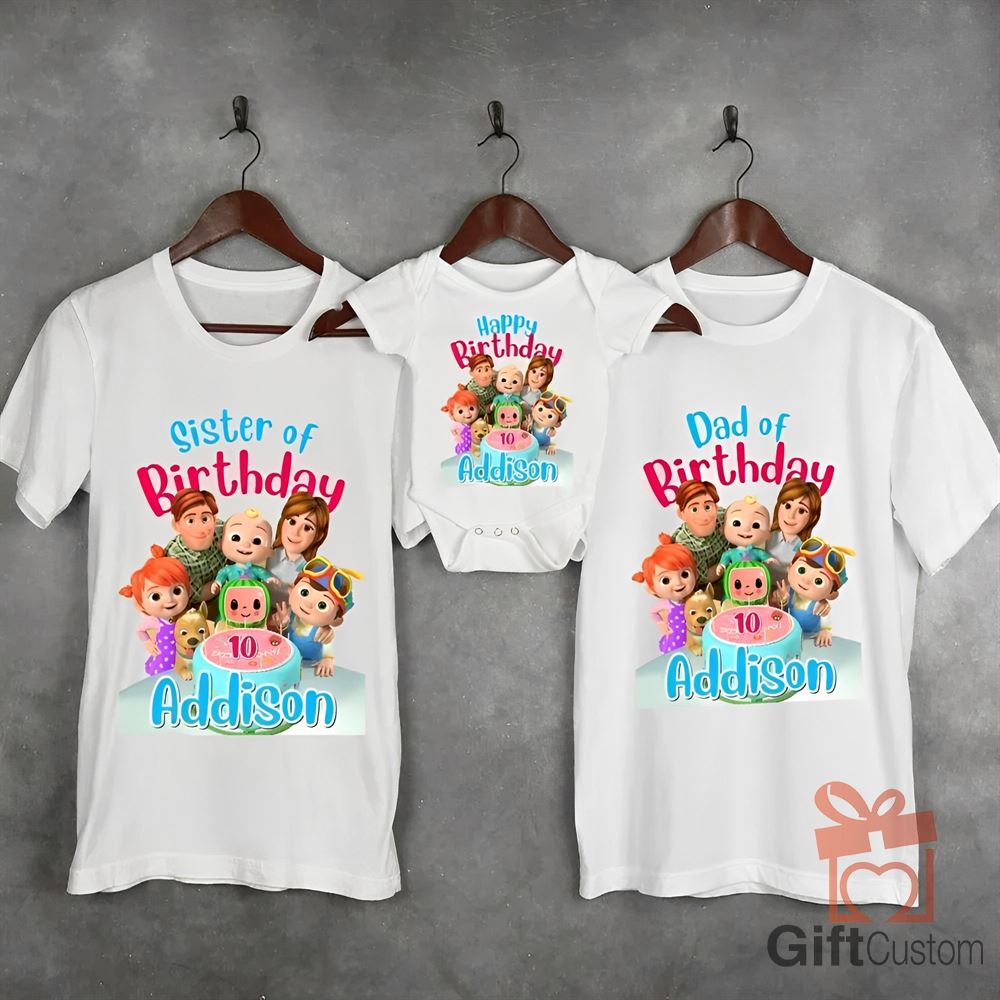 Personalized Cocomelon Birthday Shirt Rainbow Melon Shirt Melon Birthday Shirt Cocomelon Birthday Shirt