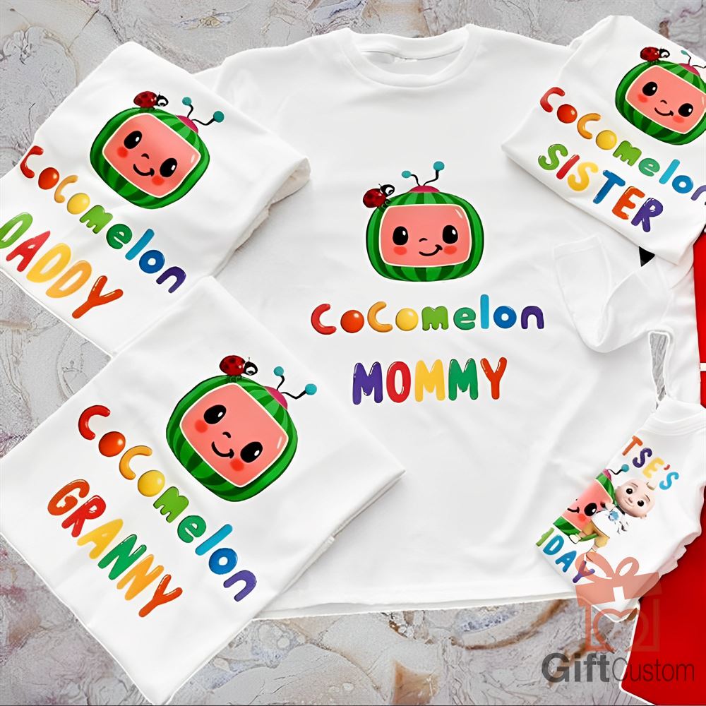 Personalized Cocomelon Family T-shirt Family Matching Shirt Family 2nd Birthday Shirt Melon Birthday Shirt Melon Shirt