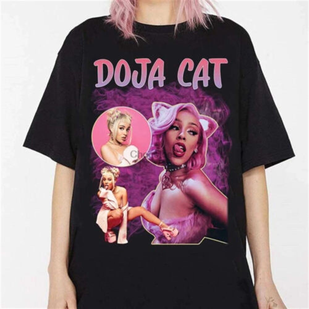 Doja Cat T-shirt Reprint Vintage Unisex Men Shirt New Women Black