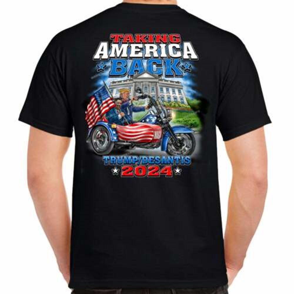 Donald Trump Ron Desantis Funny Maga Biker No Harley Motorcycle Trump T Shirt