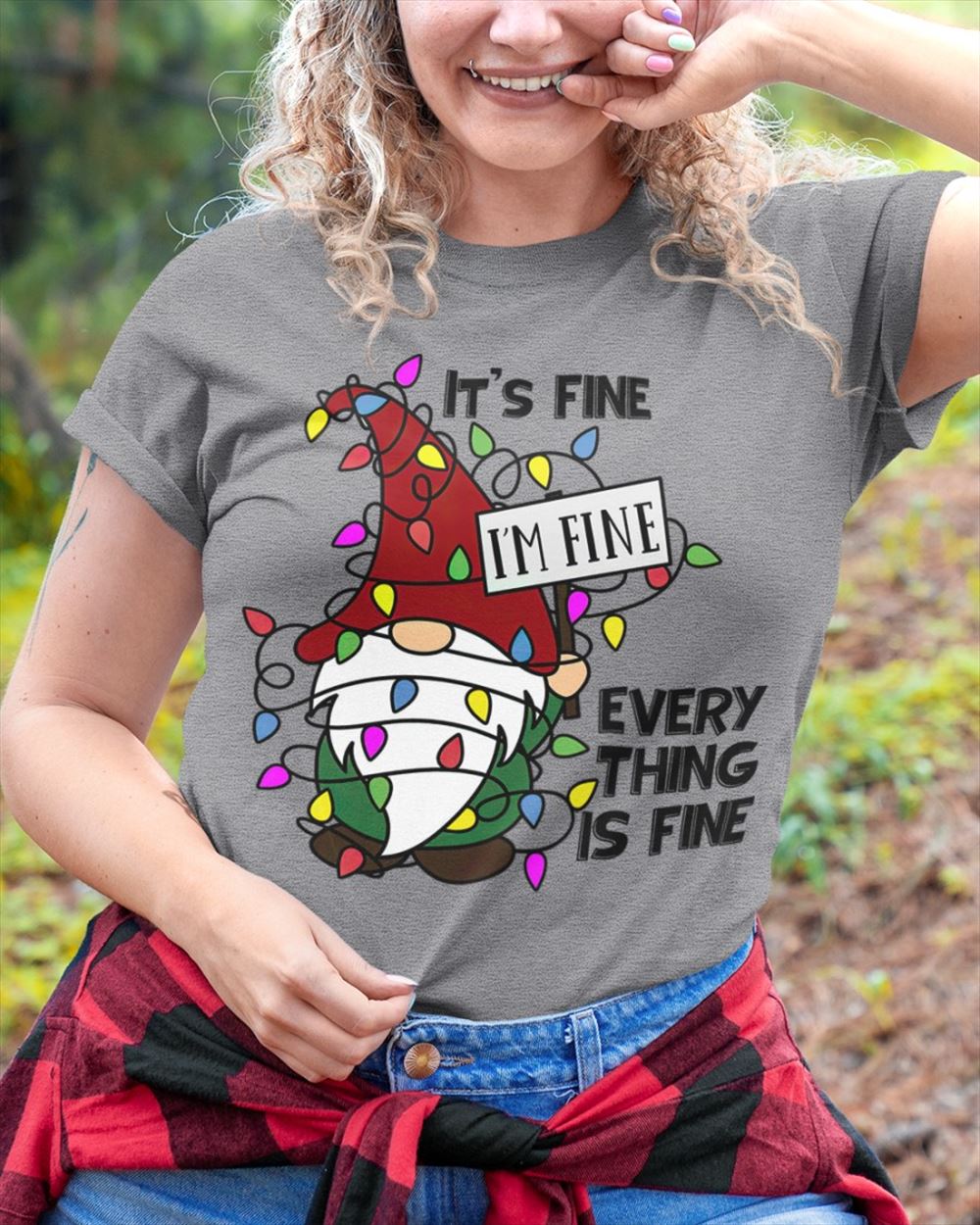 Everything Is Fine Classic T-shirt Christmas Gifts 2022 For Her Christmas Holiday Short Sleeve Print Clothing Outfits