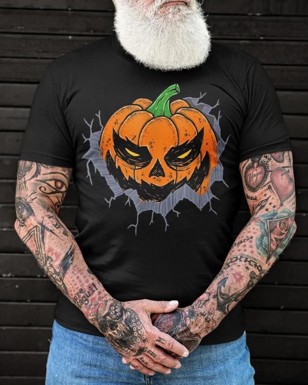 Evil Pumpkin Halloween Costume Simple Lantern T-shirt