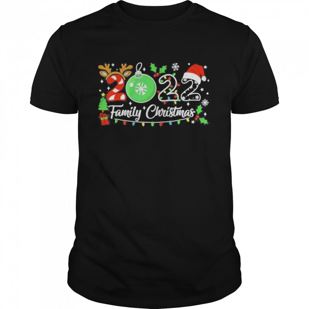 Family Christmas 2022 Merry Xmas Ball Light Garden Reindeer Shirt