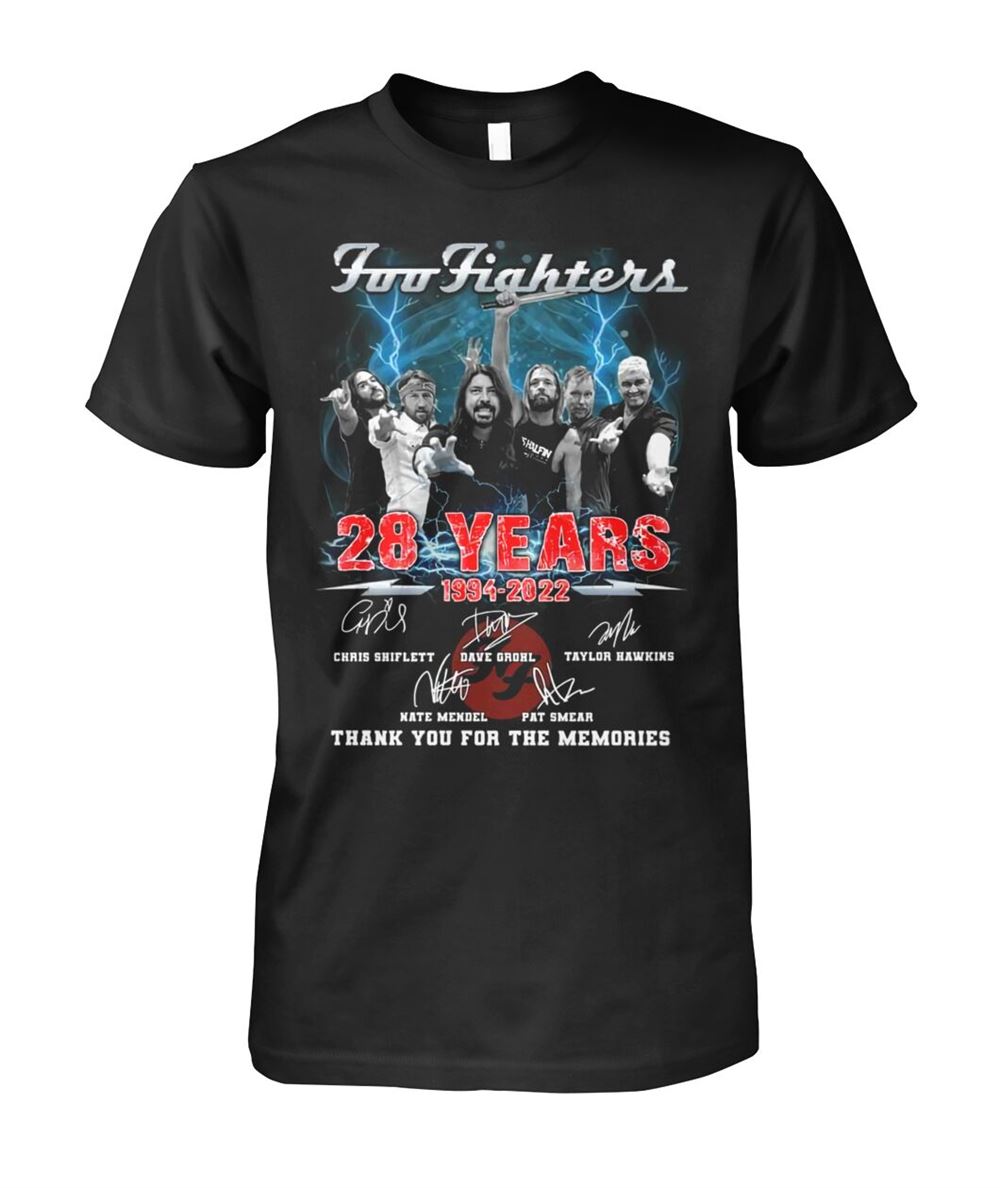 Foo Fighters 28 Years 1994 2022 Signatures Shirt Signatures Thank You For The Memories Shirt