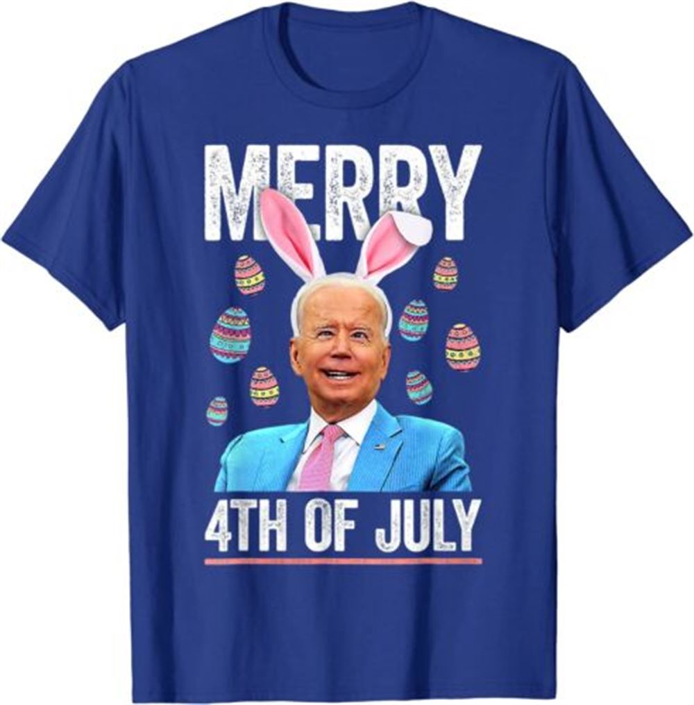 Funny Bunny Joe Biden Merry 4th Of July Happy Easter Day Holiday Unisex T-shirt