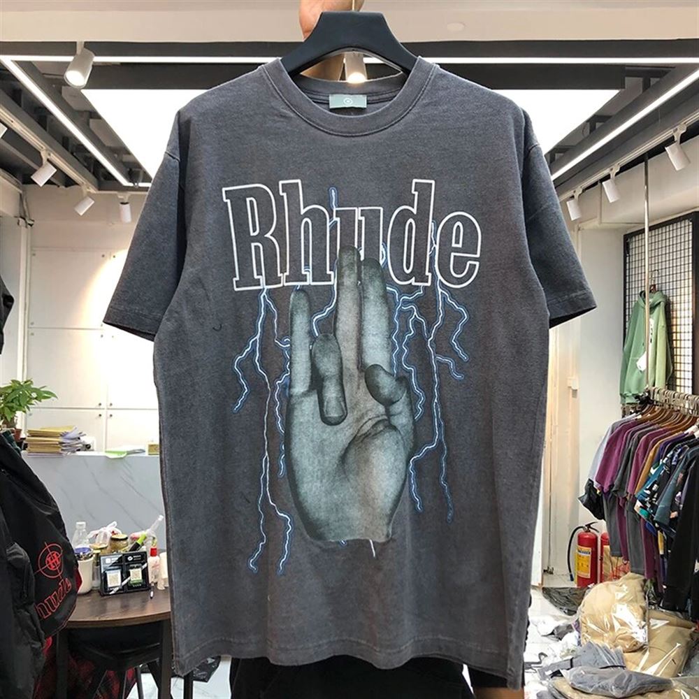 Genuine Brand New Rhude T Shirt Men Women Washed Made Old Streetwear Tshirt Spring Summer Style High Quality Rhude Top Tee