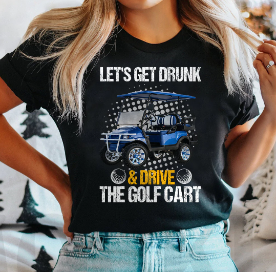 Golf Funny Cart Dark Classic T Shirt Unisex Short Sleeve Classic Tee