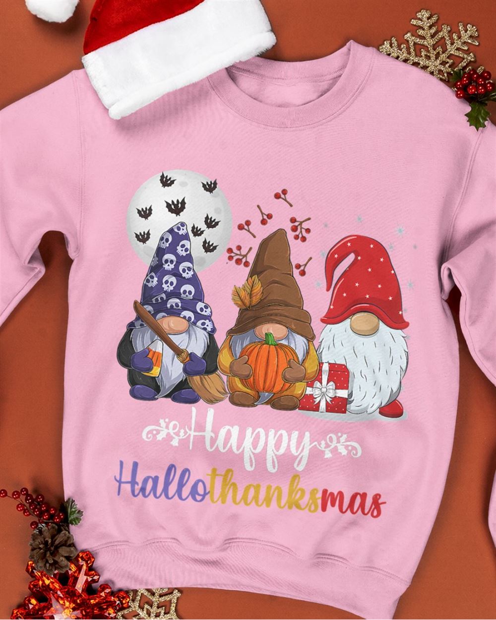 Hallothanksmas Crewneck Sweatshirt Christmas Holiday Sweatshirt Clothing Outfits