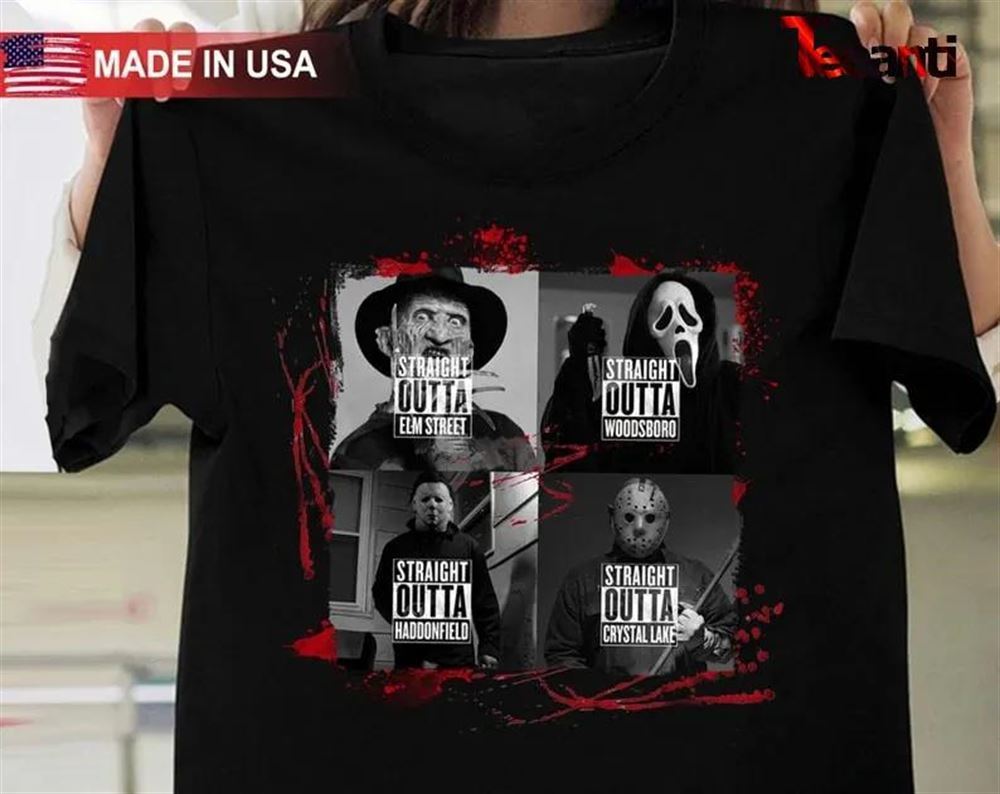 Horror Characters Straight Outta Halloween T-shirt