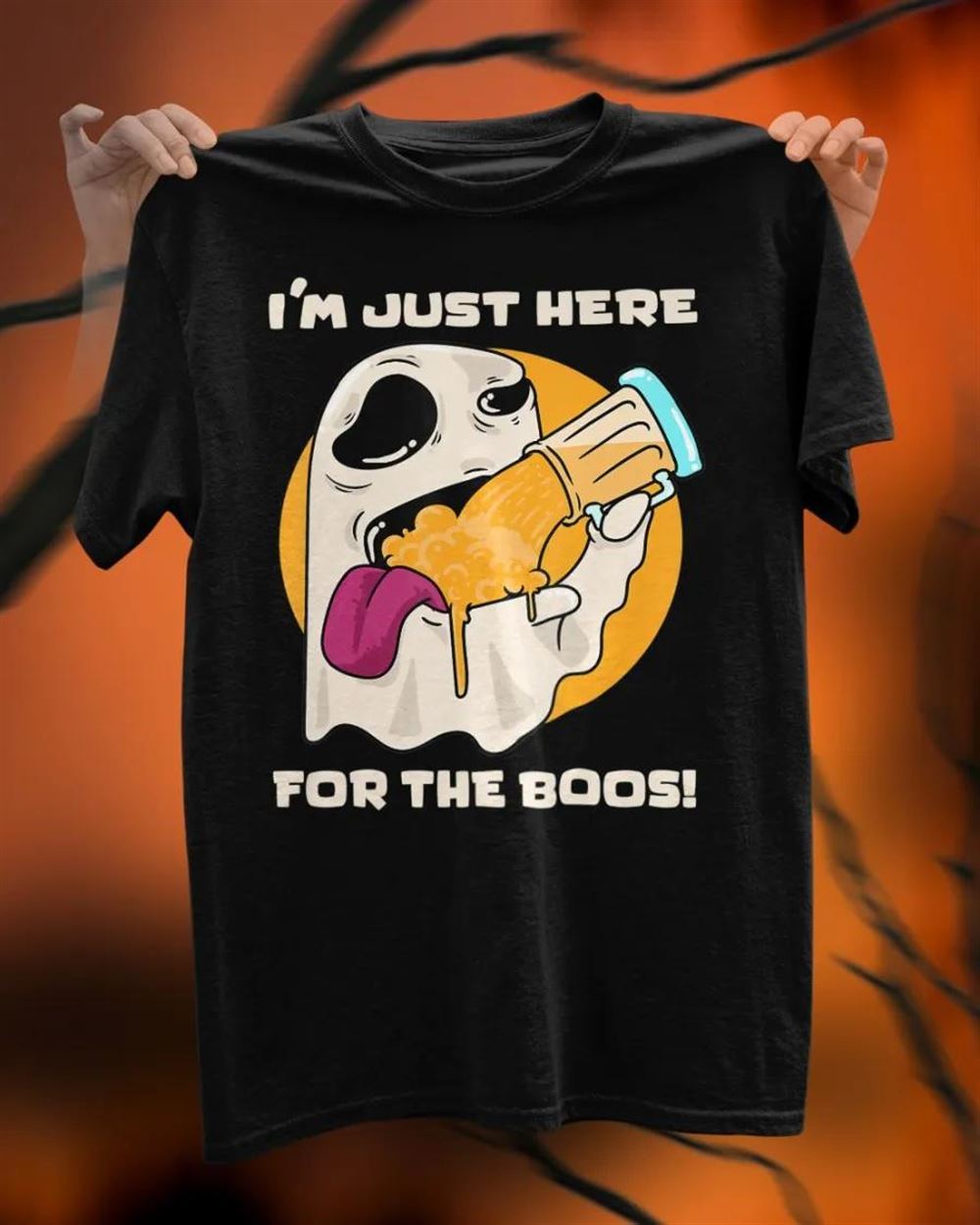 Im Just Here For The Boos Beer Drinking Ghost T-shirt