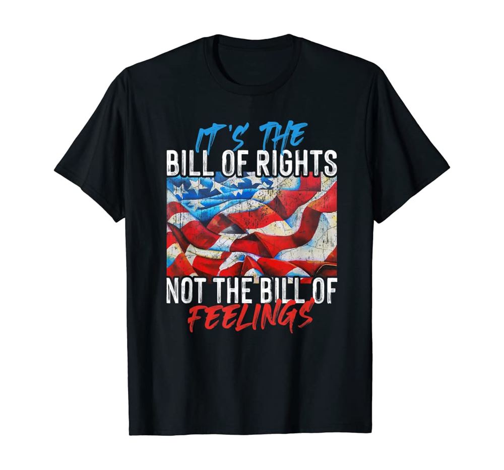 Its The Bill Of Rights Not The Bill Of Feelings American Flag Shirt Misbhv Mens Graphic T-shirt In Black