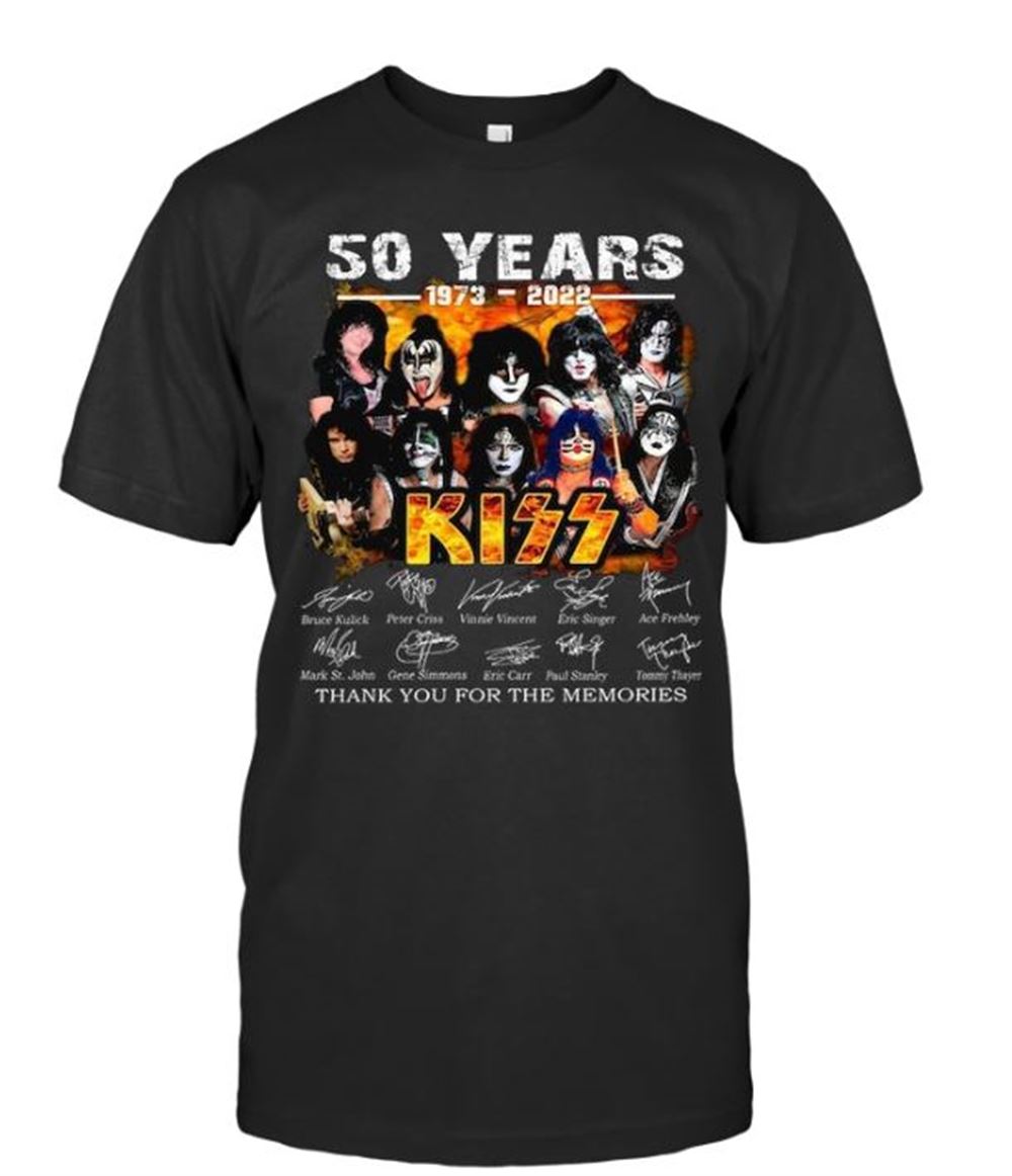 Kiss 50th Anniversary 1973-2022 Thank You For The Memories Kiss Shirt Vintage Shirt