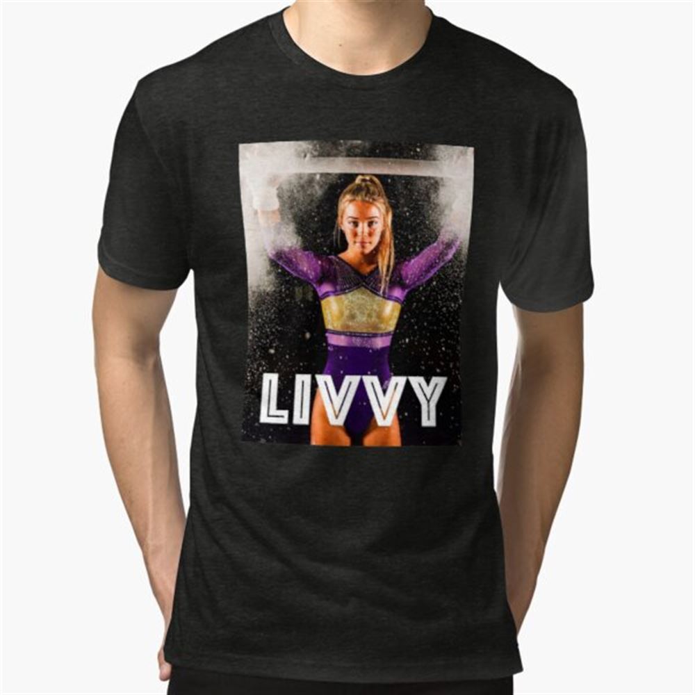 Livvy Dunne T-shirt Chiné Short Sleeve Cotton Jersey T-shirt