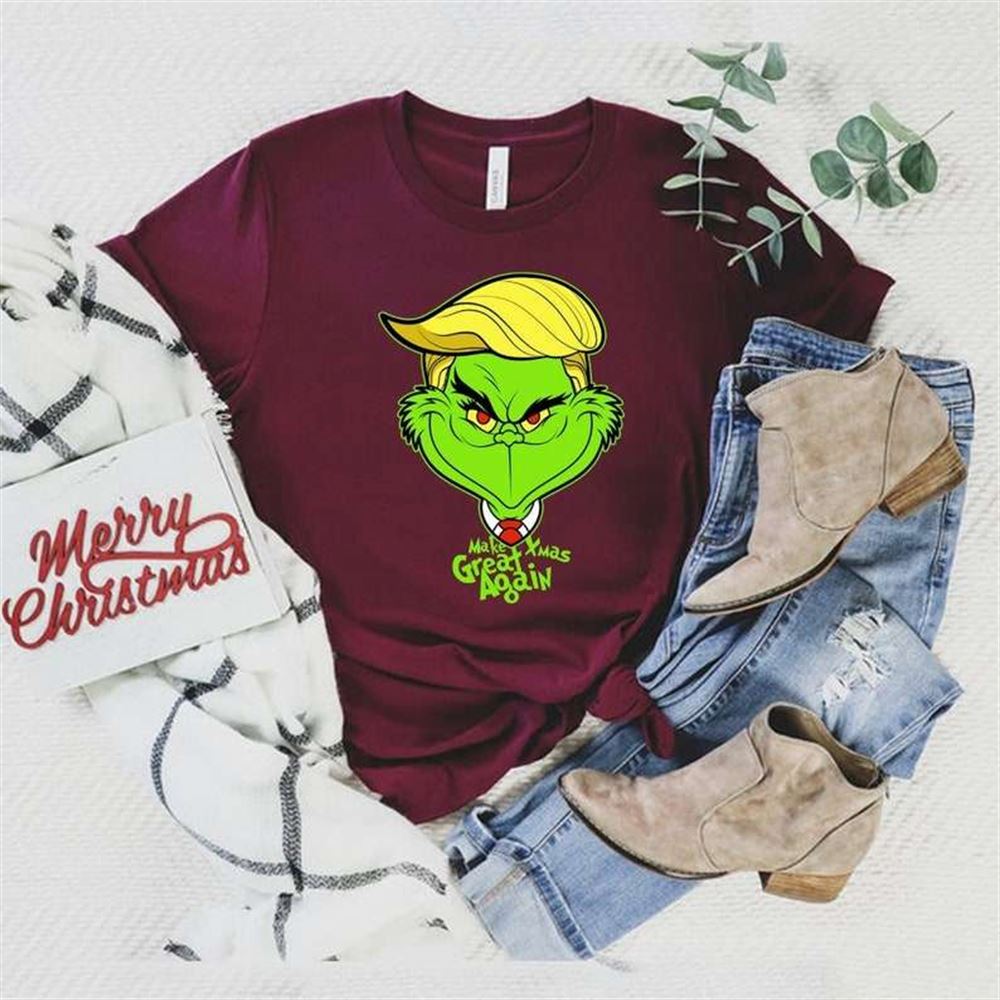 Make Xmas Great Again Trump 2021 Grinch Trump Brandon T-shirt