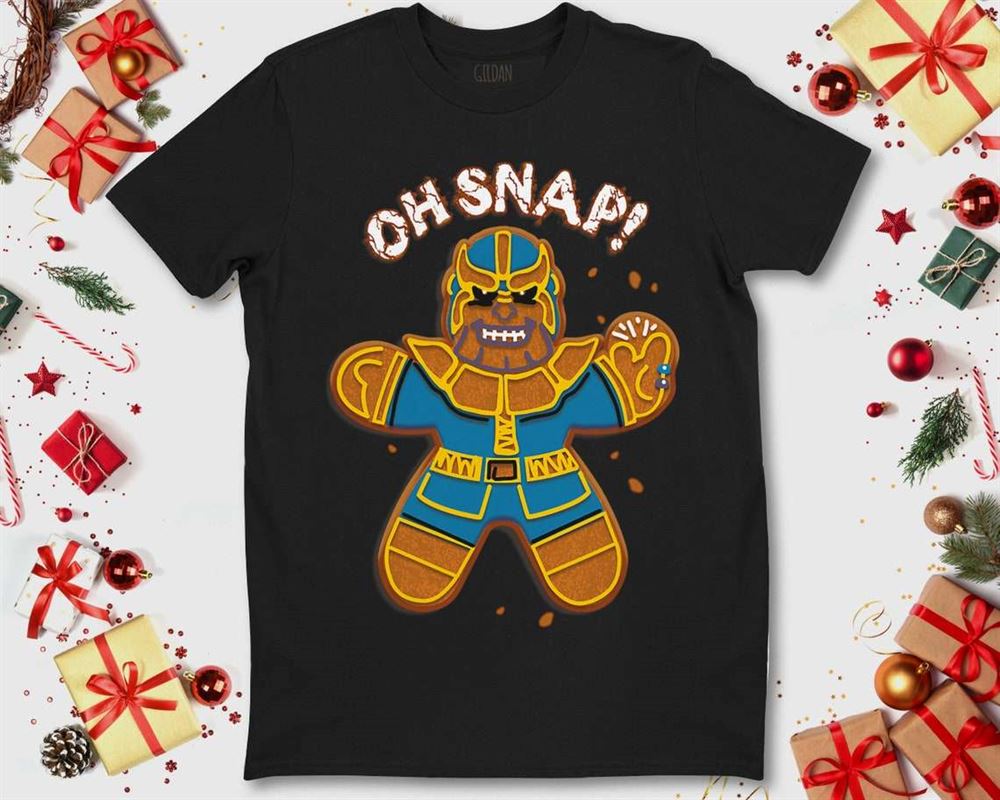 Marvel Christmas Thanos Gingerbread Oh Snap T-shirt