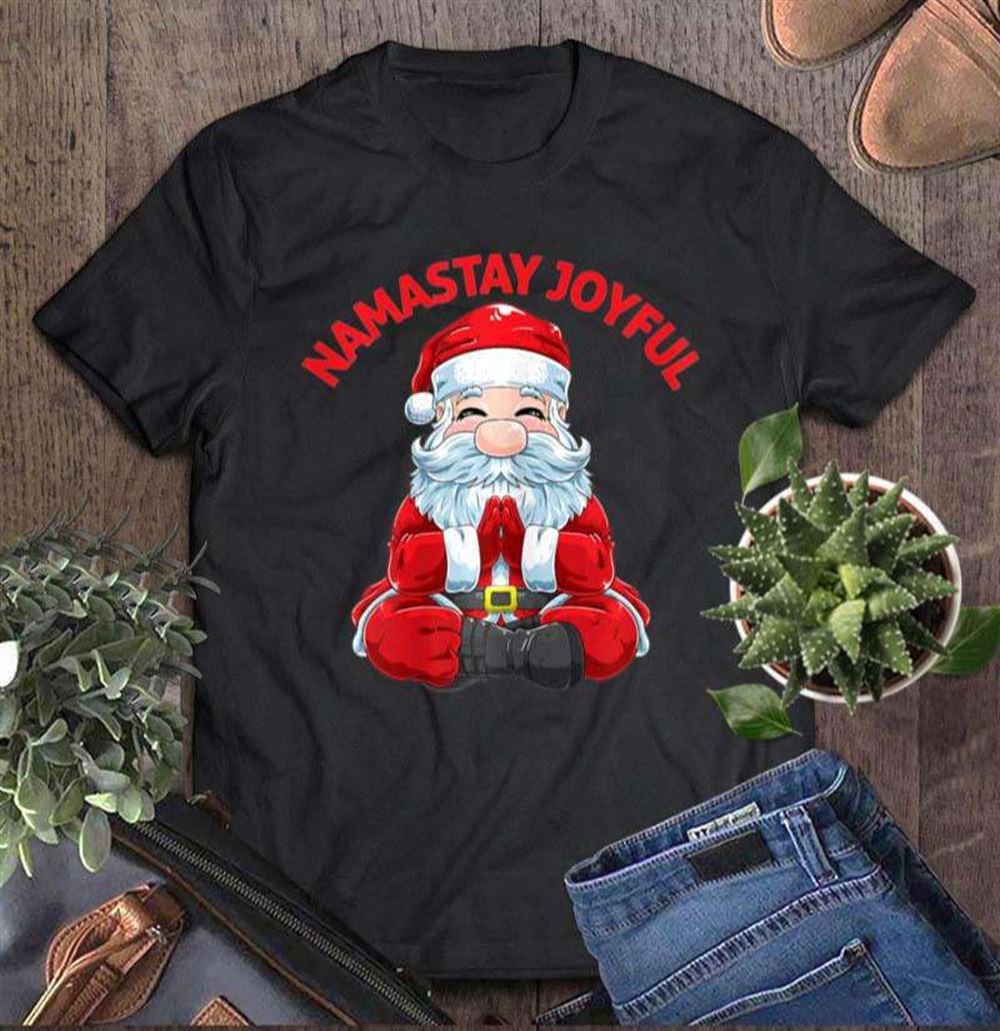 Meditating Namaste Santa Christmas Yoga T-shirt