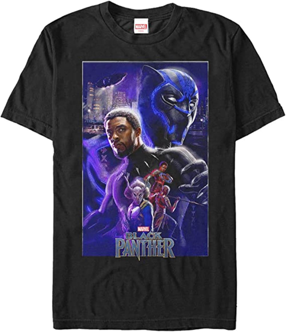 Mens Marvel Black Panther 2018 Character Collage T-shirt