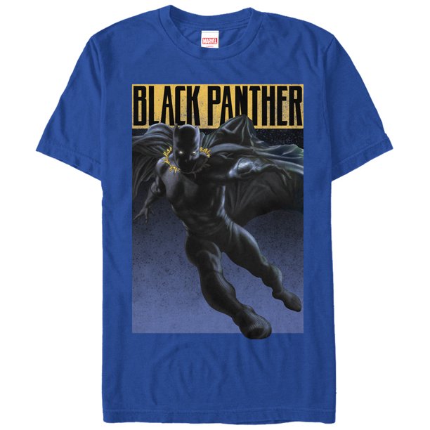 Mens Marvel Black Panther Jump Graphic Tee Royal Blue X Large