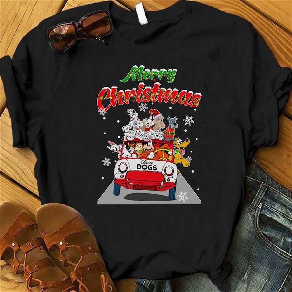 Merry Christmas Disney Dog T Shirt